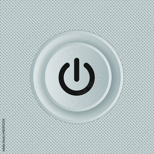 power button icon on metal button