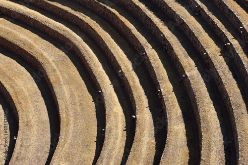 Unique Inca circular terraces at Moray in Peru