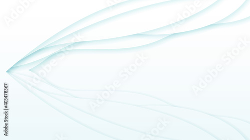 White Abstract Wavy Paper Cut Background with Shadows, Vector. Modern Design Objects