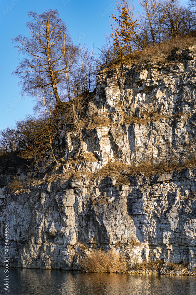 zakrzowek lake, lagoon, quarry at fall, autumn golden hour. photo of lake, forest . Cracow, ruczaj. zakrzowek lake, lagoon, quarry at fall, autumn golden hour. photo of lake, forest . Cracow, ruczaj.