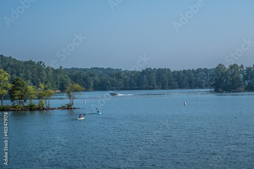 Kayaking and boating on the lake