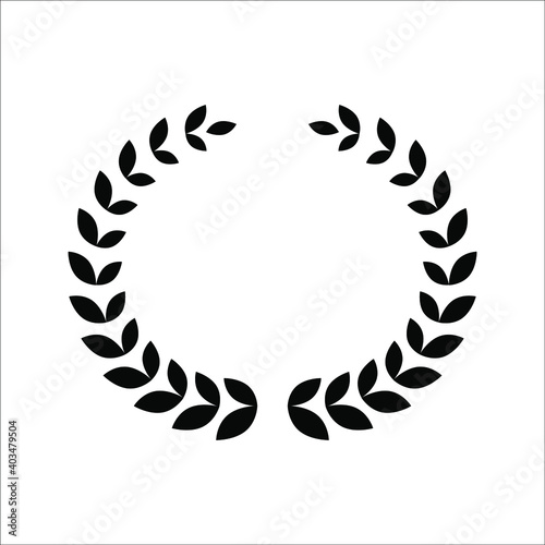 victory symbol  Branches of olives icon vector  laurel  wreath  awards  roman  victory  crown  winner  ornate. on white background. color editable