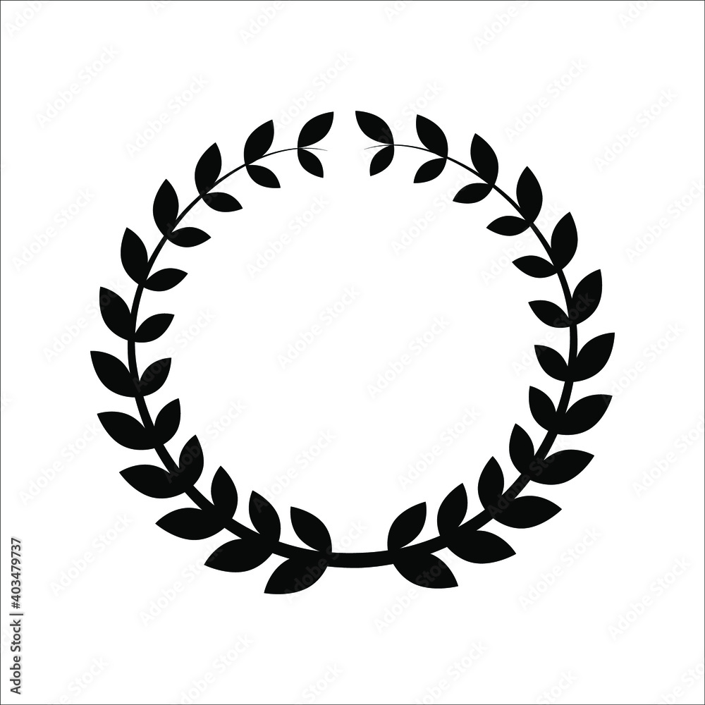 victory symbol, Branches of olives icon vector, laurel, wreath, awards, roman, victory, crown, winner, ornate. on white background. color editable