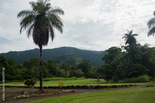 Golf fairway tropical golf course San Buenas Costa Rica 
