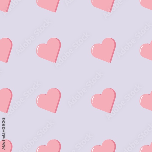 Romantic seamless pattern with pink hearts. Background for greeting cards, birthdays, invitations of the wedding, Valentine's Day. Vector illustration.