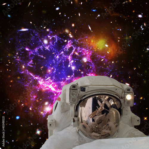 Astronaut in outer space. The elements of this image furnished by NASA.