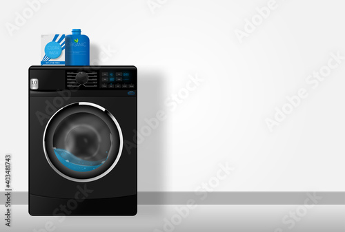 Modern washing machine in interior