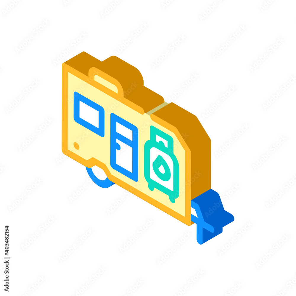 trailer with gas cylinder isometric icon vector illustration trailer with gas cylinder isometric icon vector illustration