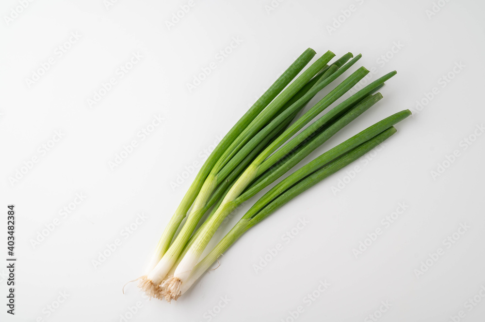 isolated bunch of scallion on white background isolated bunch of scallion on white background