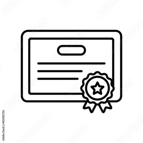 Certificate Award Ribbon line icon