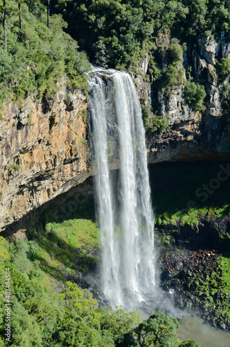 Waterfall between trees and rocks, Gramado-Canela, Brazil