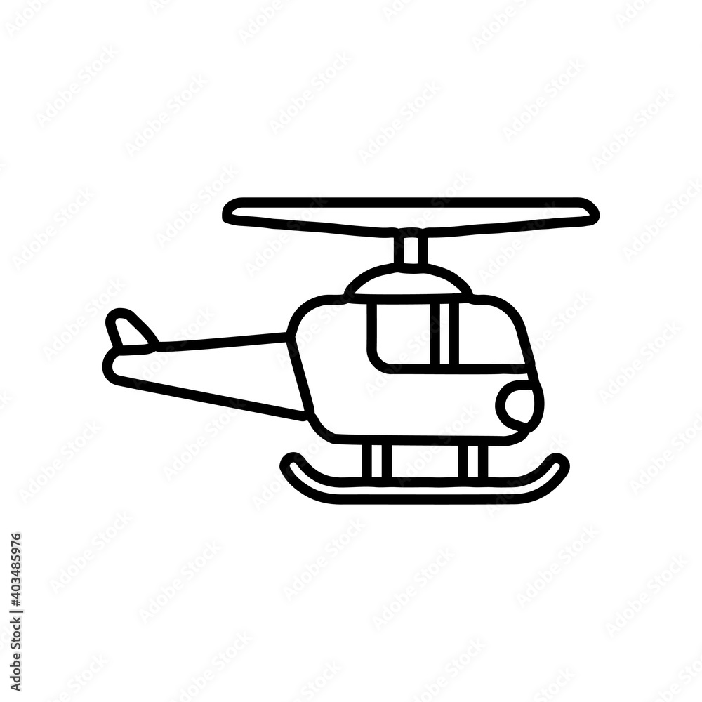 helicopter illustration flying vehicle line icon helicopter illustration flying vehicle line icon