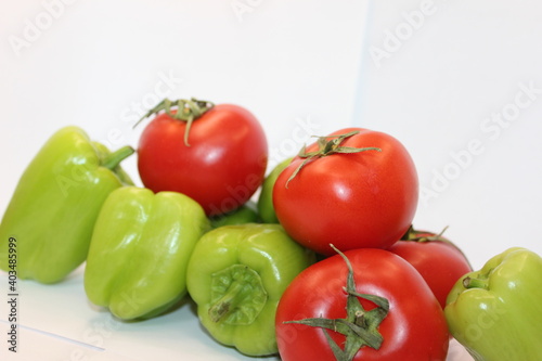 tomato and pepper. red green