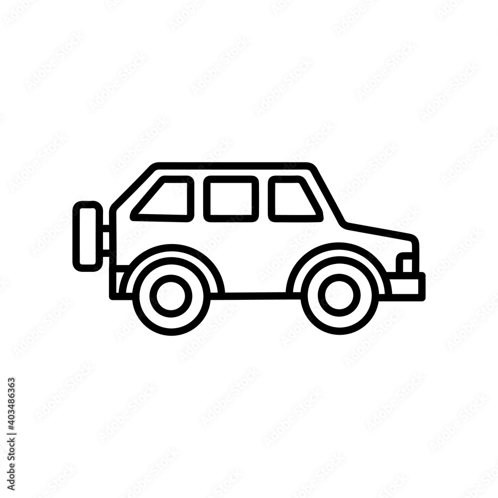 SUV car vehicle line icon