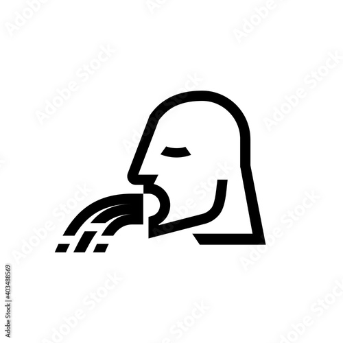 people vomitting or throw up vector icon symbol isolated on white background