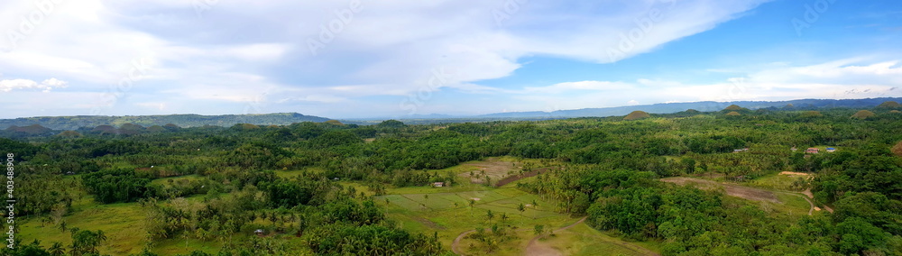 Philippines Forest and Fileds Top View.