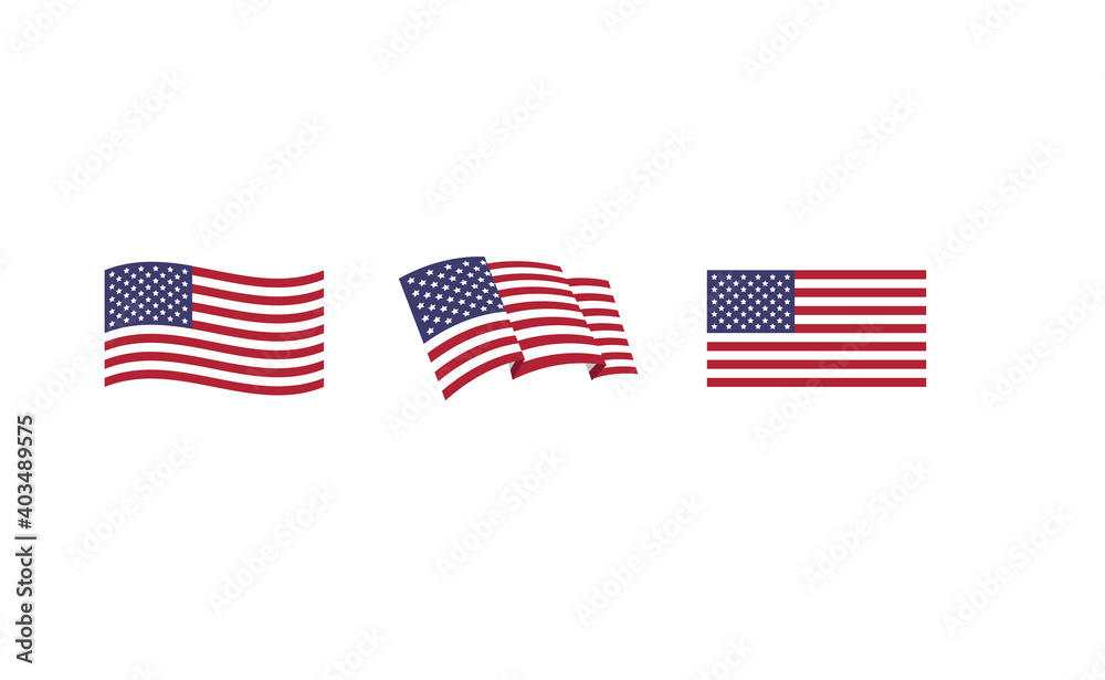 Flag of the United States of America. USA national symbol vector.