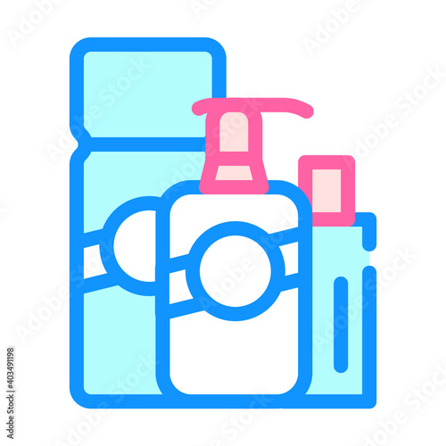 toner and lotion for facial skin color icon vector illustration