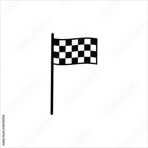 Race flag icon. Competition sport flag line vector icon. Racing flag. Start finish. on white background