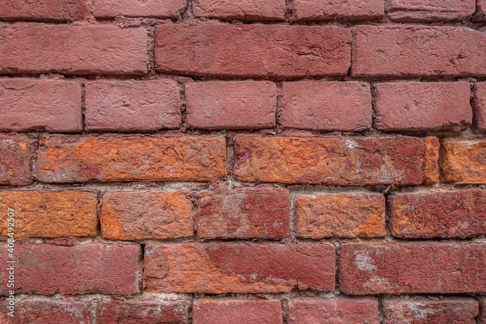 abstract background of an old red brick wall close up abstract background of an old red brick wall close up