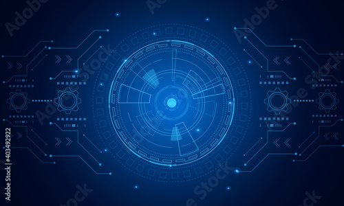 Sci fi futuristic user interface, HUD, Technology abstract background , Vector illustration.	