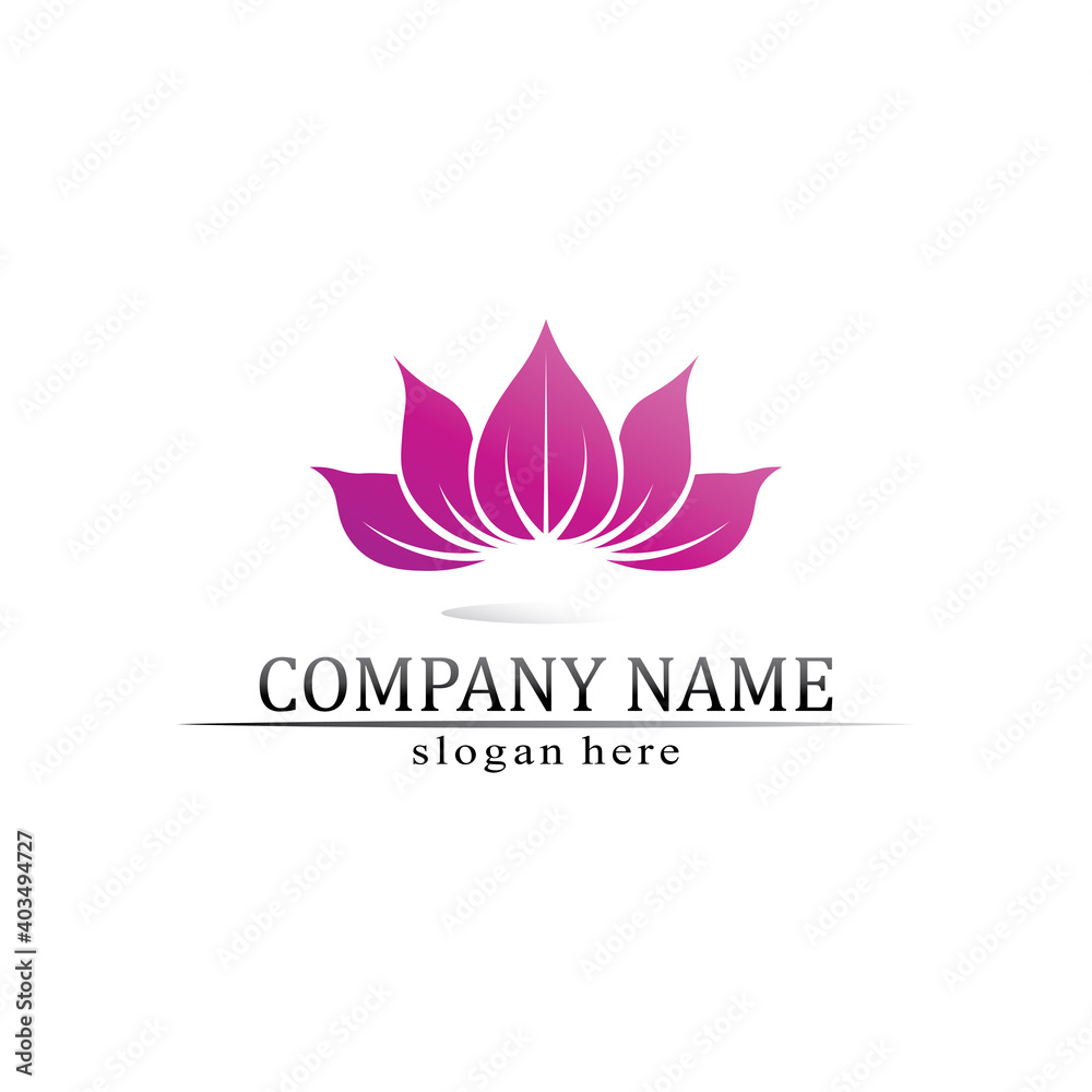 Beauty Vector lotus icon nature and flowers
