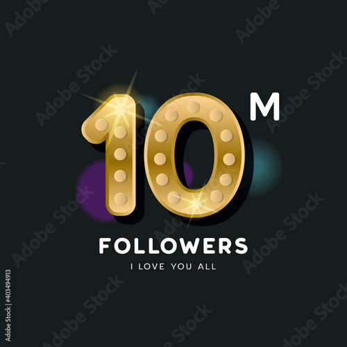 Thank you 10 million followers design template for banner and poster celebration