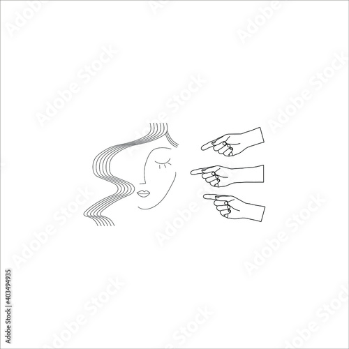 Social bullying icon. Harassment, social abuse and violence on white background