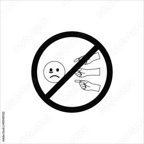 Social bullying icon. Harassment, social abuse and violence on white background