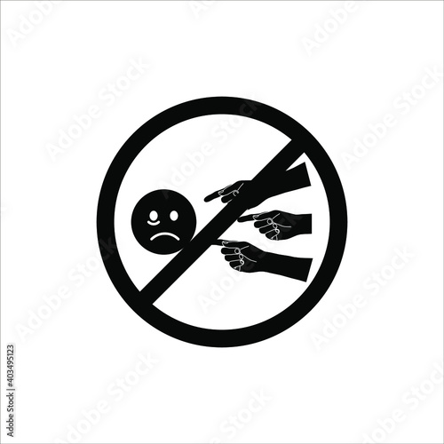 Social bullying icon. Harassment, social abuse and violence on white background