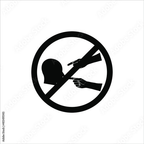 Social bullying icon. Harassment, social abuse and violence on white background