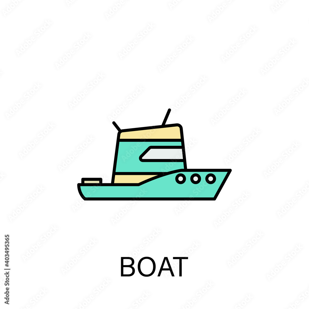 boat sea transport outline icon. Signs and symbols can be used for web, logo, mobile app, UI, UX
