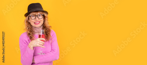 isolated smiling woman with cup