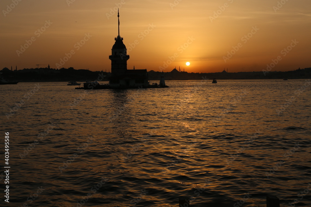 Wonderful Sunset Istanbul Maiden's Tower Wonderful Sunset Istanbul Maiden's Tower