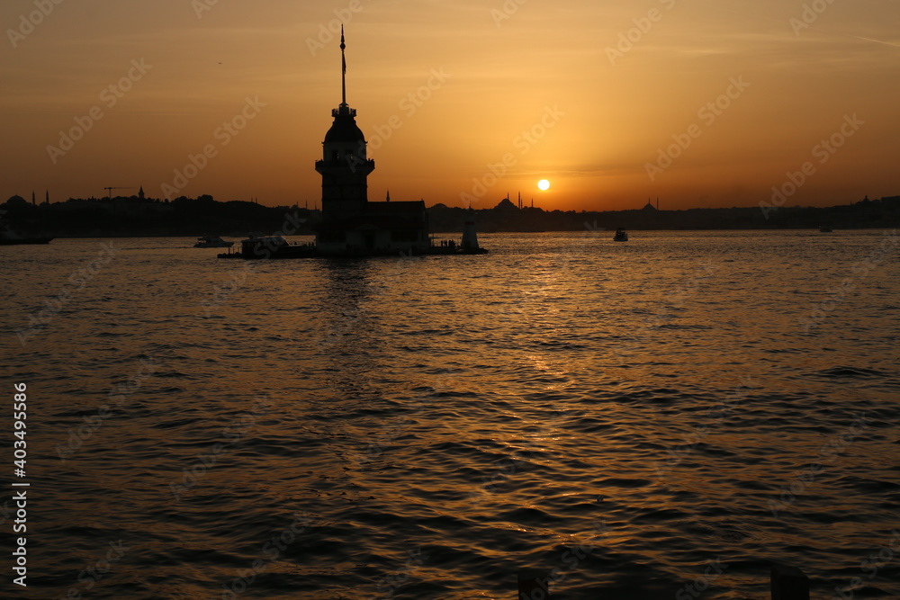 Wonderful Sunset Istanbul Maiden's Tower