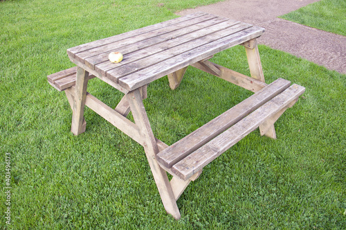 wooden bench in the park