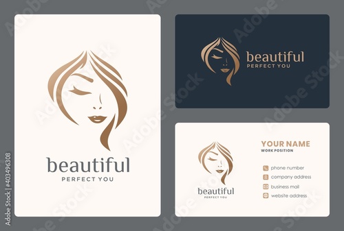 beautifull woman logo design for salon, haidresser, hair stylist, makeover, makeup.
