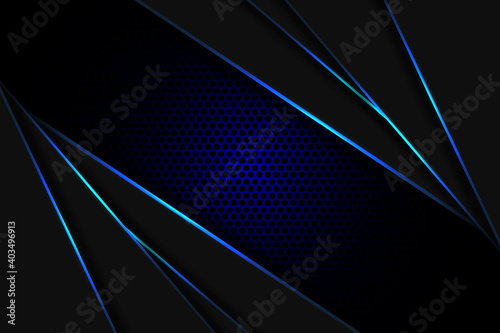Abstract carbon fiber background with blue glowing lines and highlights. Futuristic luxury modern technology background.