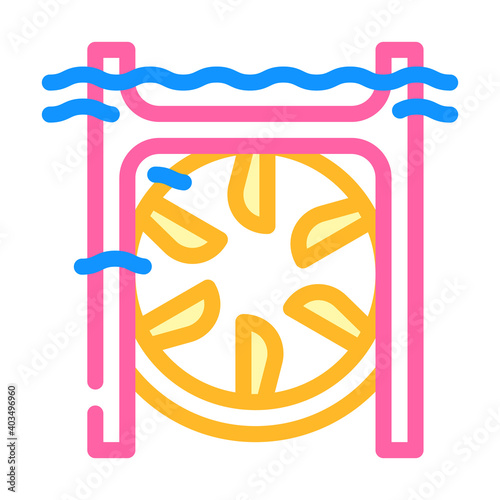 submarine tidal power plant color icon vector illustration