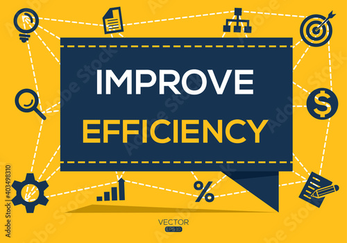 Creative (improve efficiency) Banner Word with Icons, Vector illustration.
