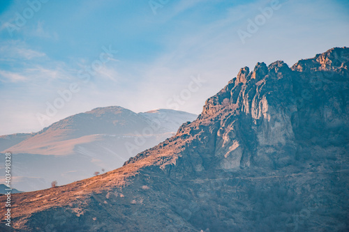 mountains in the morning