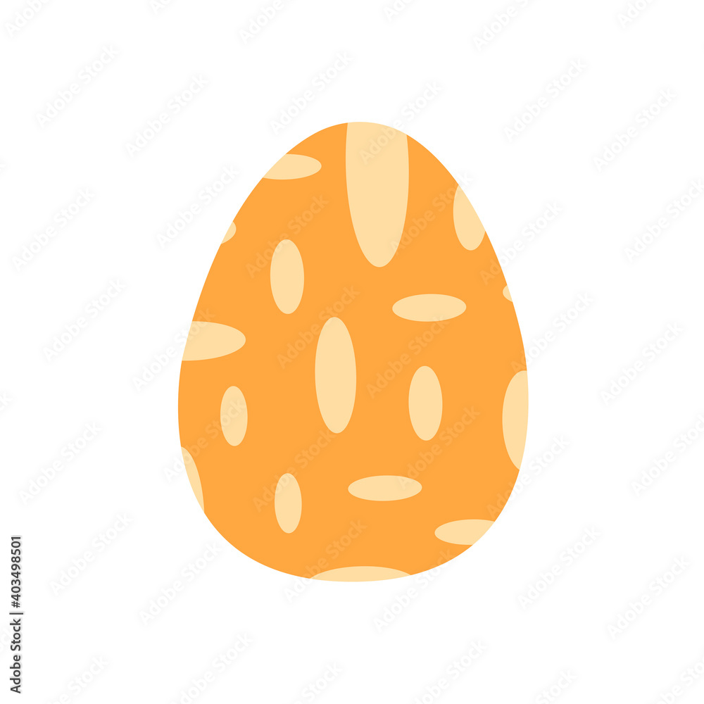 Easter egg decorated with ovals of different sizes. Traditional food for the Orthodox and Catholic holidays. Happy easter. Colorful vector illustration isolated. Icon or card flat Easter egg decorated with ovals of different sizes. Traditional food for the Orthodox and Catholic holidays. Happy easter. Colorful vector illustration isolated. Icon or card flat