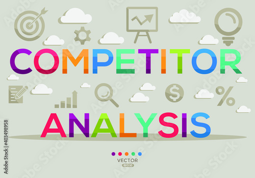 Creative (competitor analysis) Banner Word with Icons, Vector illustration.
