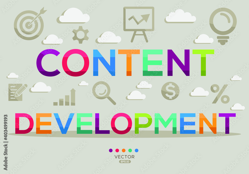 Creative (content development) Banner Word with Icons, Vector illustration.
