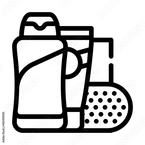 toner and lotion for facial skin line icon vector illustration