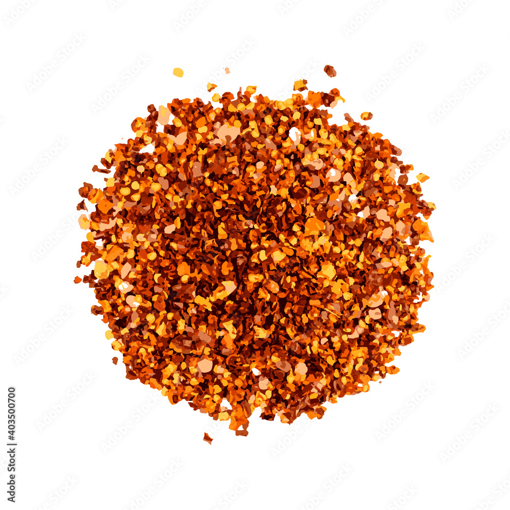 Red Chilli Pepper Flakes with Seeds Isolated Red Chilli Pepper Flakes with Seeds Isolated