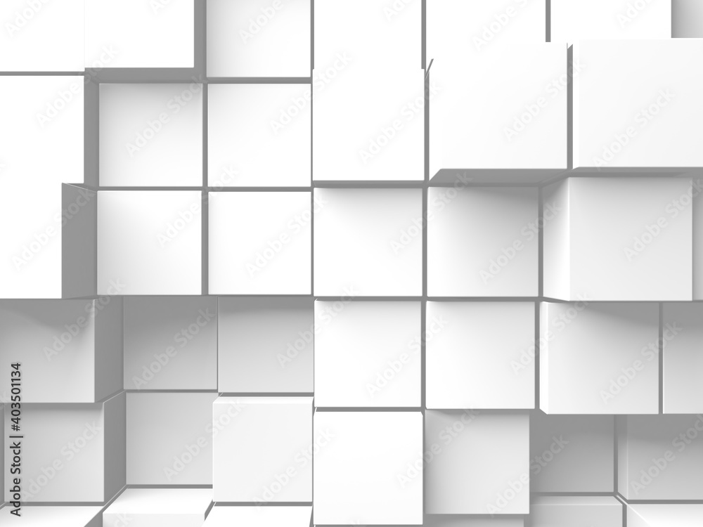 White cubes structure. Abstract futuristic background. White cubes structure. Abstract futuristic background.