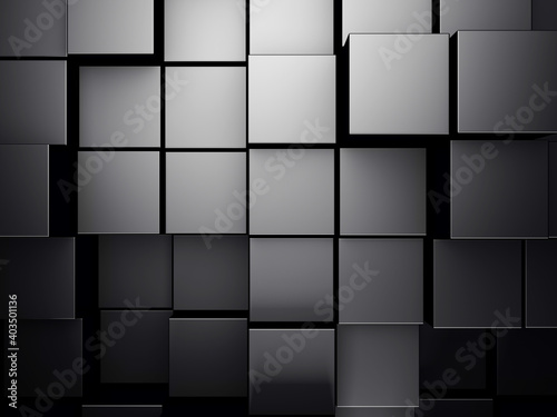 Dark silver cubes. Abstract metallic background. Modern design