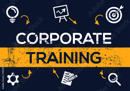 Creative (corporate training) Banner Word with Icons, Vector illustration.
