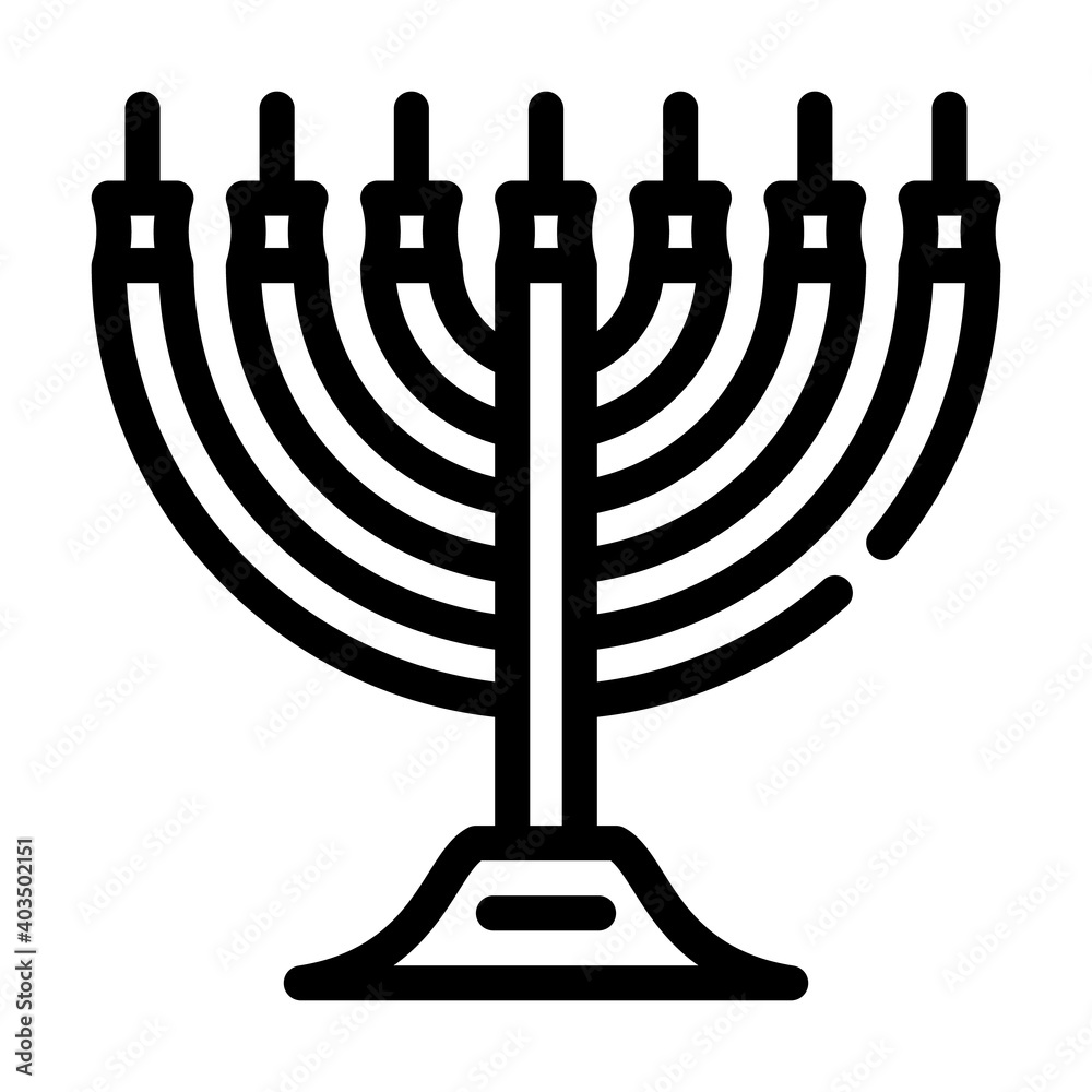 seven-branched candlestick line icon vector illustration black seven-branched candlestick line icon vector illustration black